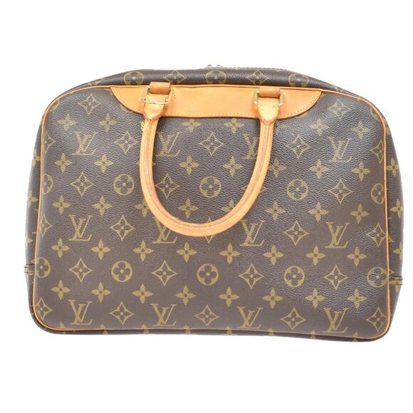 LOUIS VUITTON LV Logo Deauville Hand Bag Monogram Leather Brown M47270 82EF761 - Picture 3 of 14